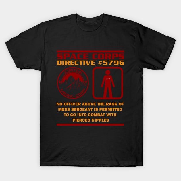 JMC Space Corps Directive #5796 Pierced Nipples T-Shirt by Meta Cortex